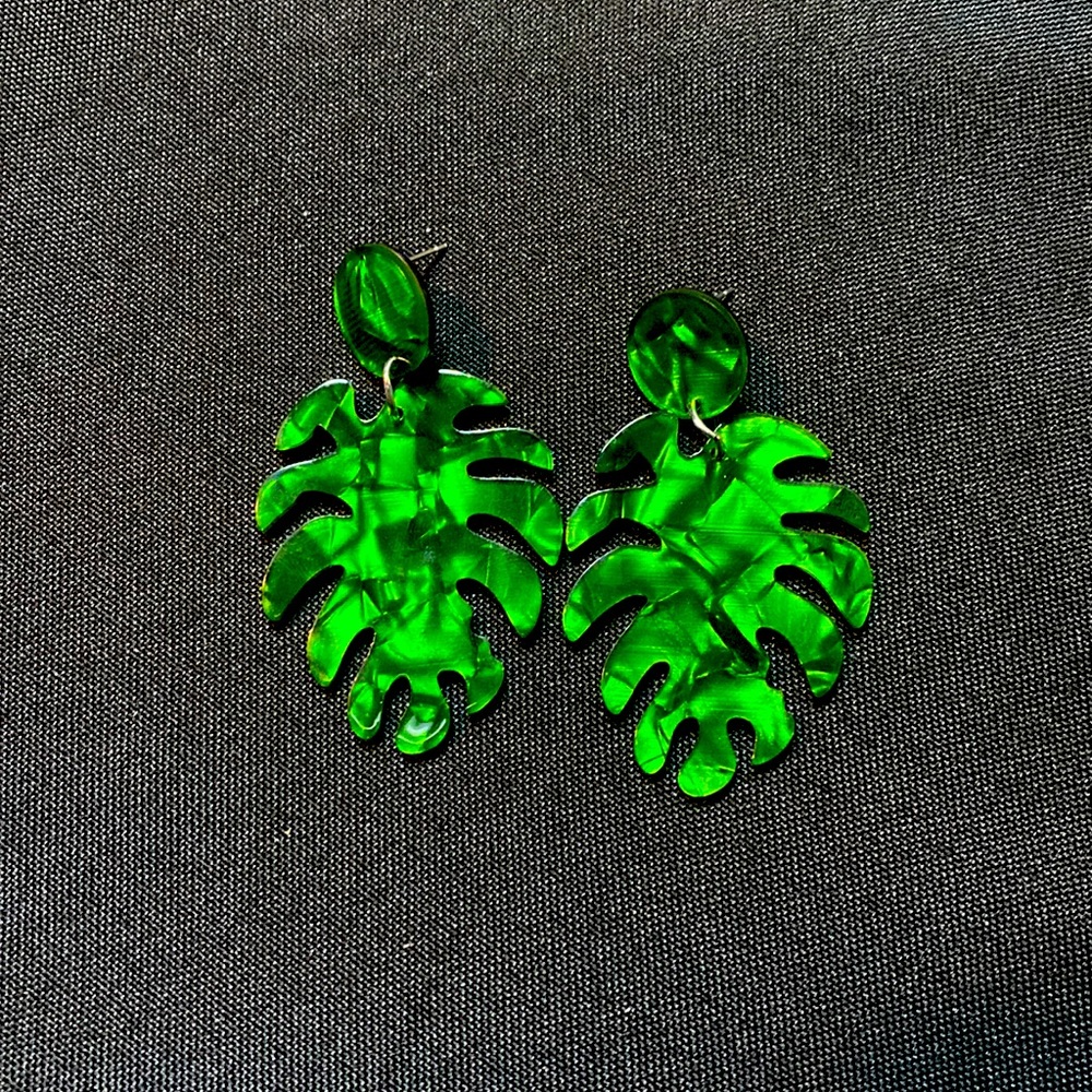 New Acrylic Statement Rattan Earrings